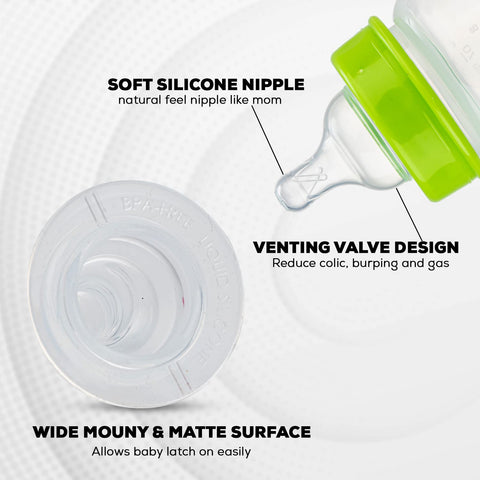 Natural Flow Baby Feeding Bottle, Leak Proof Milk Feeding Bottle for New Born - 60 ml | BYIE506
