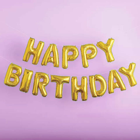 16" GOLD HAPPY BIRTHDAY FOIL BALOON | HB1040