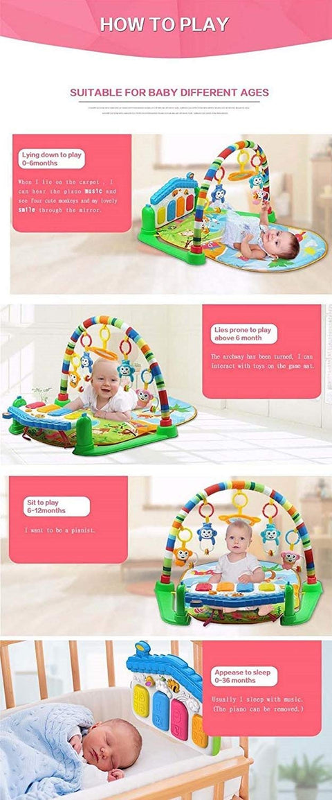 Multi Function Piano Fitness Rack with Playing Toys | NETB028 ( Color And Pattern May Very )