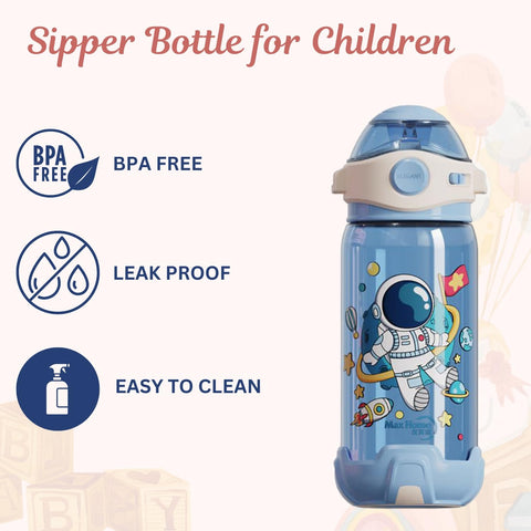 Leak-Proof Locking Flip Lid Sipper Bottle | GBT-3279 | COLOR AND DESIGN MAY VERY