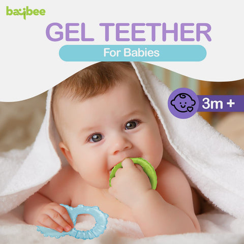 Natural Silicon Teether for Babies, Non-Toxic Food Grade, BPA-Free Silicon Teether for Infants, Freeze Safe Easy Teething & Chewing Play Toys for Baby | BYIE160