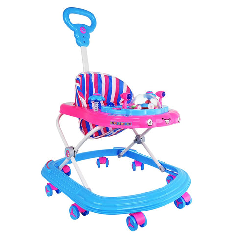 Baby Walker | Height Adjustable Walker| Push Handle | Folding with Double Padded Seat