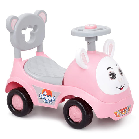 Ride Kids Push Car Rabbit Toy Car Backrest and Under Seat Storage Utility Box with Music Horn for Baby (Age 1 to 3 Years )