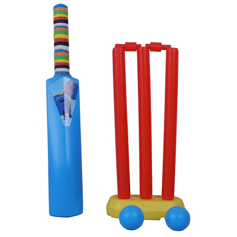 lastic Lite Weight Cricket kit  (1 bat, 2 Ball, 3 Wicket, 2 Stamp, 1 Stand) | LO-02