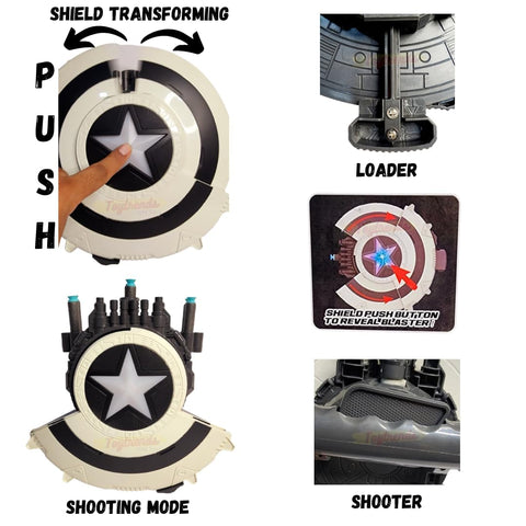 Transforming Shield Shooter Blaster and a Shooter Blaster Gun with 6 Foam Bullets | NESB575