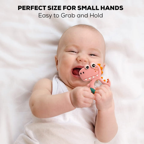 Silicone Teether for Baby, BPA Free 100% Food Grade Silicone Teether for Babies to Soothe Their Gums, Easy to Grasp Chew, Teething Toy | BYIE430