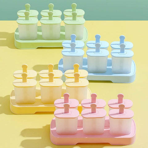 6Pcs Plastic Popsicles Mold with Tray Reusable | GBK-W5052 | NOTE : COLOR MAY VERY