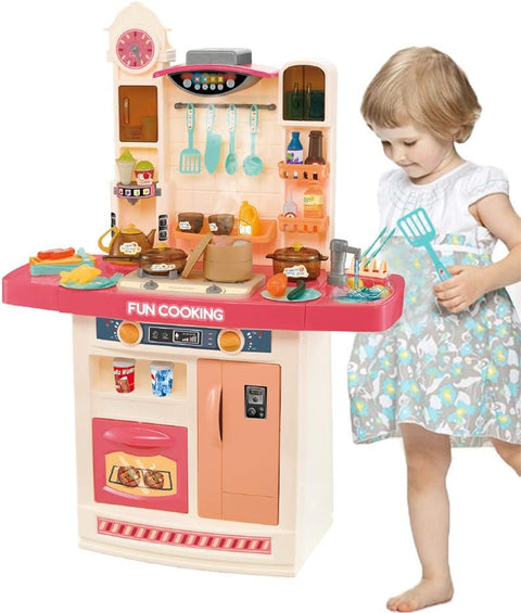 Little Chef Kitchen Pretend Play Set with Multi-Functional Panel, Light, Sound, Real Water Functions and 50 Accessories Included | NE998B