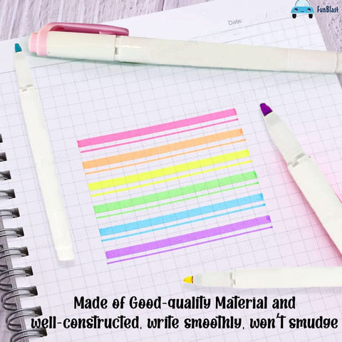 Twin Tip Highlighters - 5 Pcs Aesthetic Highlighters Pastel | HMC-9011-5