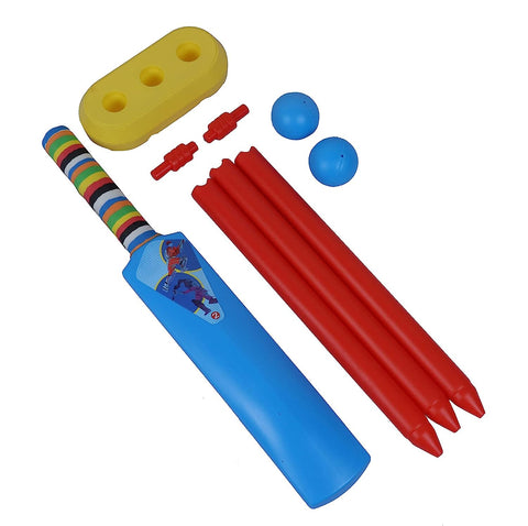 lastic Lite Weight Cricket kit  (1 bat, 2 Ball, 3 Wicket, 2 Stamp, 1 Stand) | LO-02
