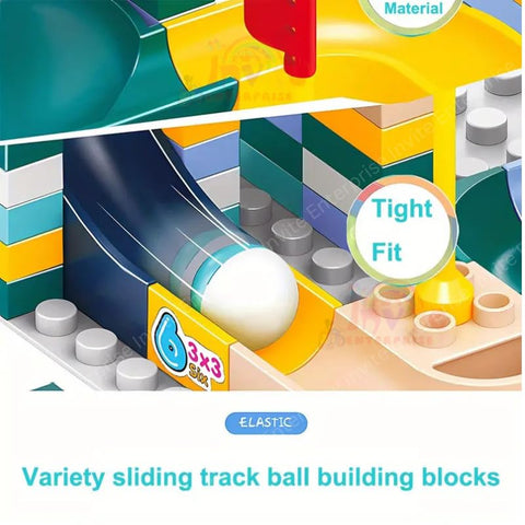 65PCS Assembly Block Marble Run Slide Track Building Blocks | 6688-92A