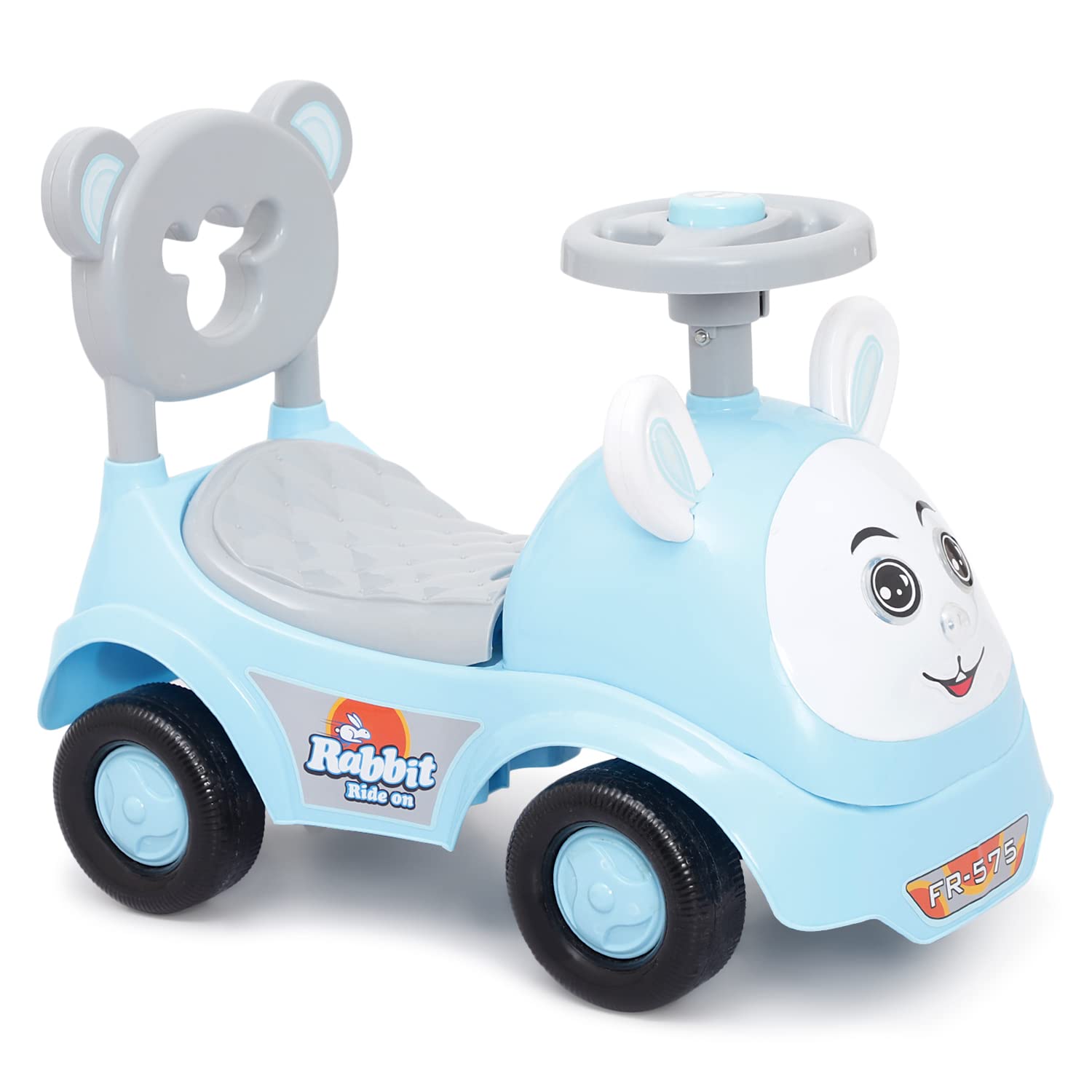 Ride Kids Push Car Rabbit Toy Car Backrest and Under Seat Storage Util ...