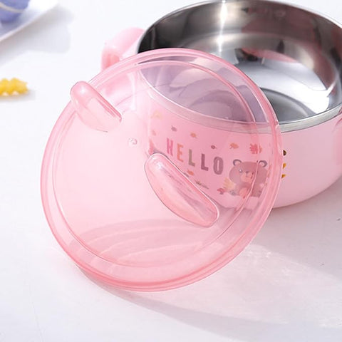 Steel Kids Bowl With Handle & Spoon | GBR-131
