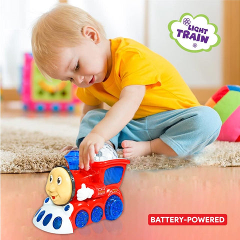 Toy Train Locomotive Engine Car with Battery-Powered Lights | NEKV388-4