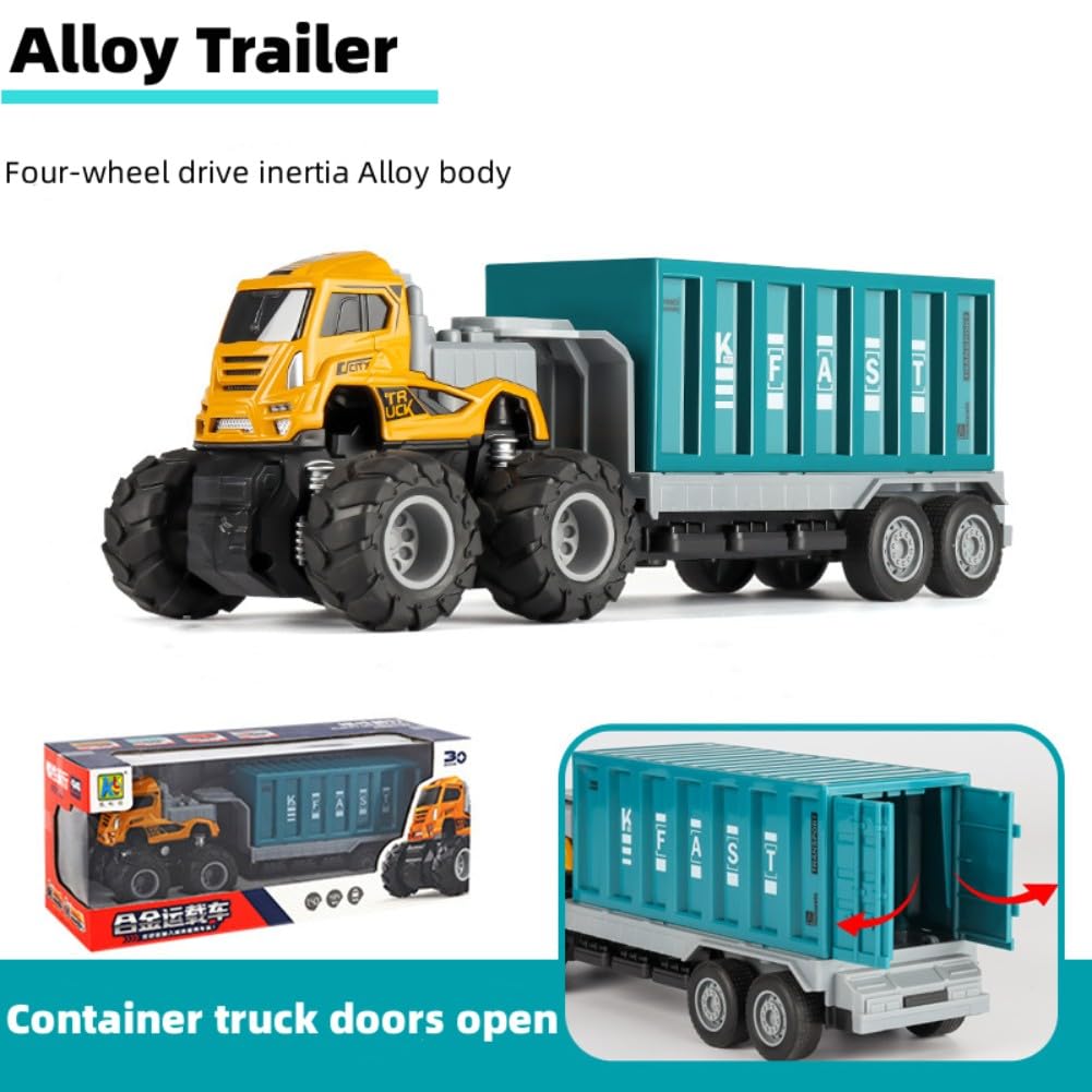 Container Loader Toy Cargo Truck Container Semi Tractor Toy | KLX600-195– KidsROAR