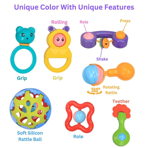 Baby Rattles 7PCS Combo 2 Ball | INA014I2