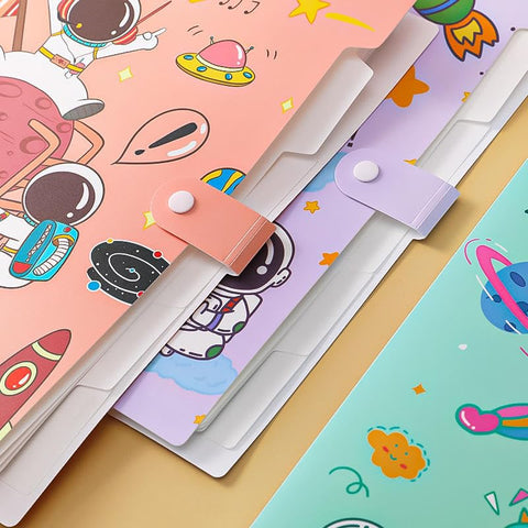 Cartoon Printed File Storage Folder || A4 Test Paper Sorting Storage Folder | KQ9101