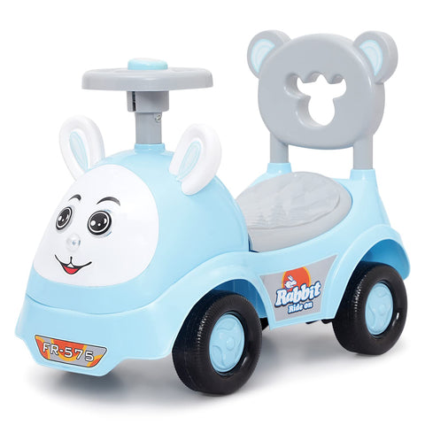 Ride Kids Push Car Rabbit Toy Car Backrest and Under Seat Storage Utility Box with Music Horn for Baby (Age 1 to 3 Years )