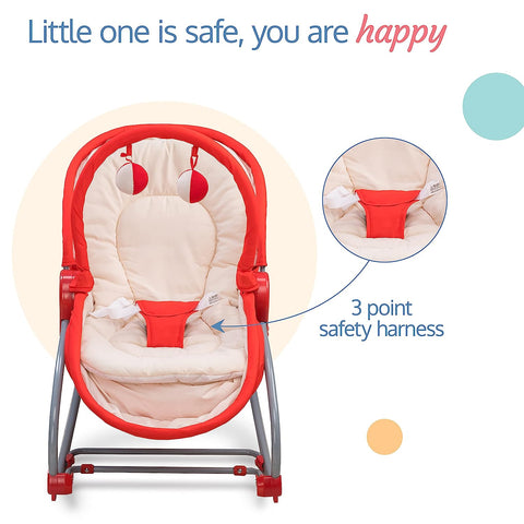 3 in 1 Baby Rocker Napper & Chair, with Musical Vibrations, 180° Baby Bassinet with Mosquito net | 68148/149