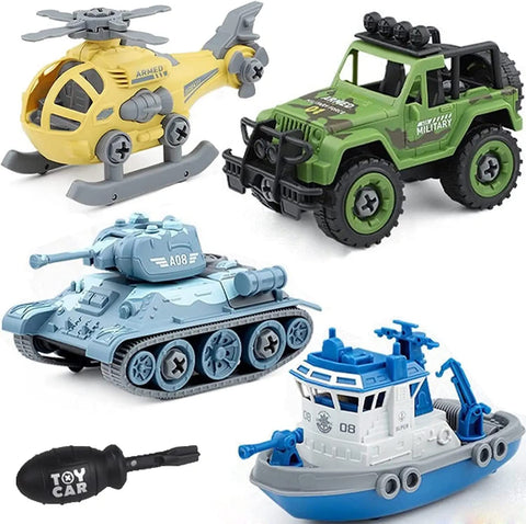 DIY Take Apart Military Army Vehicles Pack of 4 | LMI-5510B