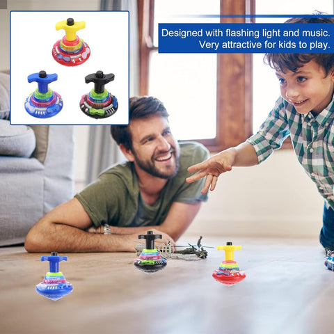 Light Up Spinning Tops Flashing Music Gyro LED Shining Toy | LMI-2091 ( PACK OF 1 )