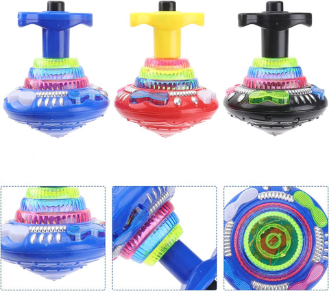 Light Up Spinning Tops Flashing Music Gyro LED Shining Toy | LMI-2091 ( PACK OF 1 )