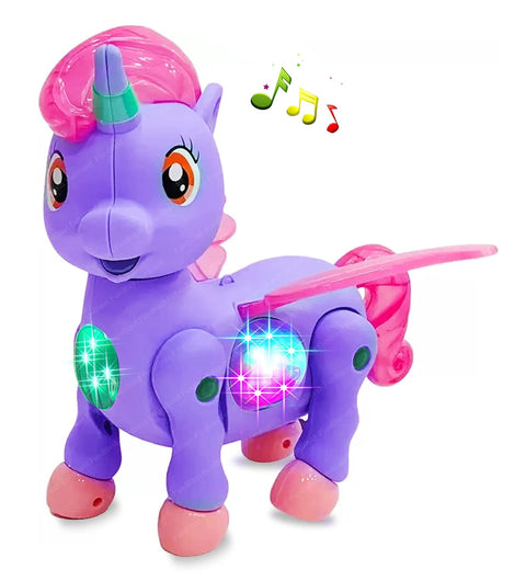 Musical Unicorn Horse Toy with 3D Light and Music | NE788-1A
