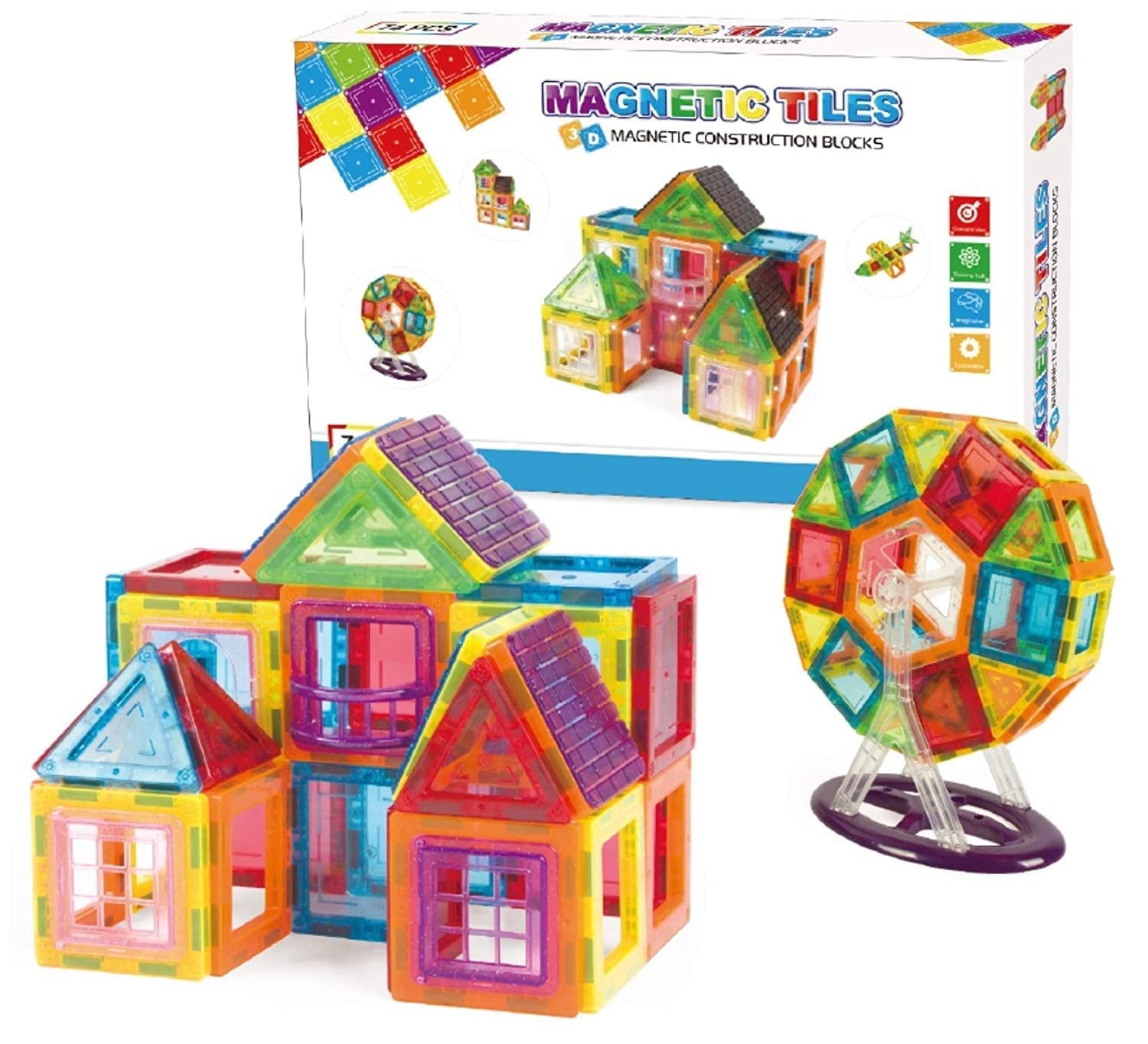 Magnetic Building Blocks Magna Tiles (70 Pieces) | NE991370– KidsROAR