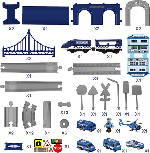 66 Pcs Battery Operated Train Set with Tracks(Magnetic Connection) | 509