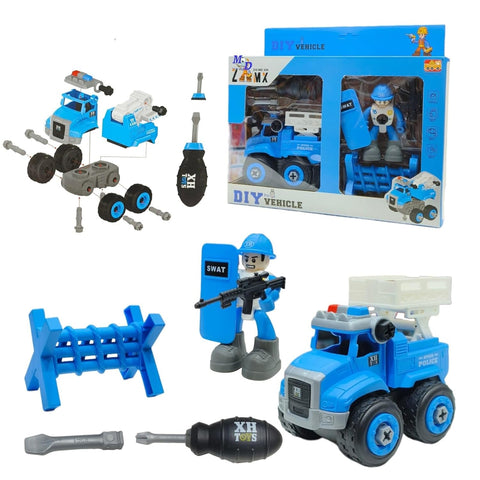 Hub DIY Police Truck Construction Toy | 677-148A