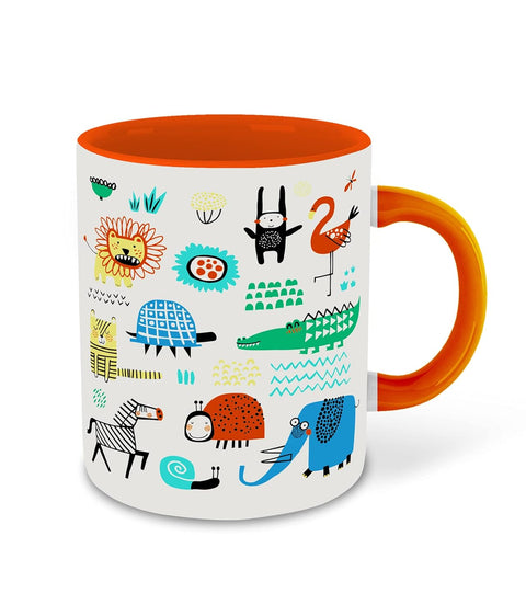 Animal Cartoon Inspiration Printed Color Ceramic Coffee Mug | CM-2105 | Prints And Color May Very