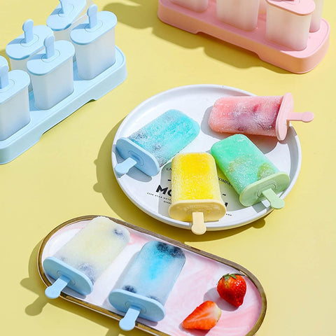 6Pcs Plastic Popsicles Mold with Tray Reusable | GBK-W5052 | NOTE : COLOR MAY VERY