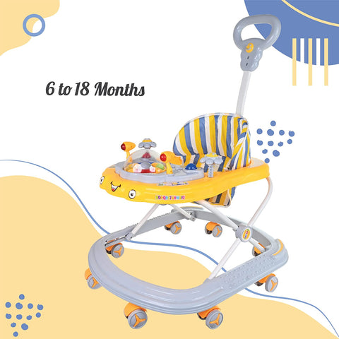 Baby Walker | Height Adjustable Walker| Push Handle | Folding with Double Padded Seat