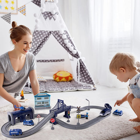 66 Pcs Battery Operated Train Set with Tracks(Magnetic Connection) | 509