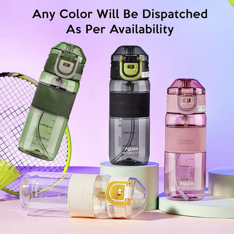 Plastic Transperant Sipper Water Bottle |  690 ml (Pack of 1, Multicolor) | GBT-406