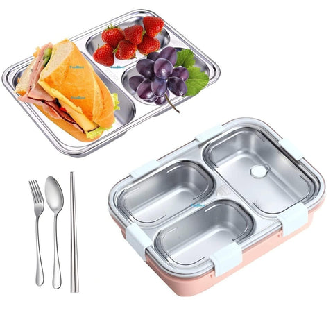 Stainless Steel Lunch Box |  Lunch Box with Spoon & Fork | GBR-761