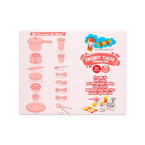 15 Pieces Trendy Taste Kitchen Play Set  | SY1085