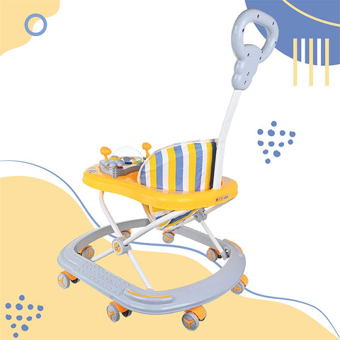 Baby Walker | Height Adjustable Walker| Push Handle | Folding with Double Padded Seat