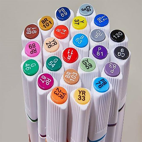 Water Based Marker Brush Pen | HMC-9001-24  (Pack of 24, Multicolor)