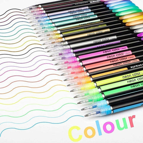 Neon Pens for Drawing Sketching | (Glitter Pen Neon Color 24Pcs Set)| HG6107-24