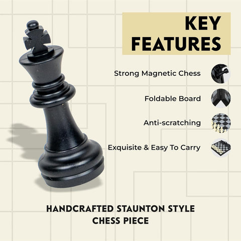 Magnetic Educational Chess Board Set with Folding Chess Board | NEQX-5677