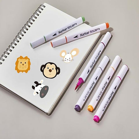 Water Based Marker Brush Pen | HMC-9001-24  (Pack of 24, Multicolor)