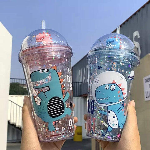 Plastic Sipper Tumbler with Straw for Water and Soft Drinks | GBT-183 | NOTE : COLOR AND DESIGN MAY VERY