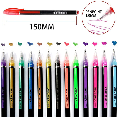 Neon Pens for Drawing Sketching | (Glitter Pen Neon Color 24Pcs Set)| HG6107-24