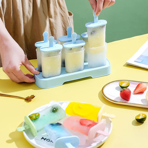 6Pcs Plastic Popsicles Mold with Tray Reusable | GBK-W5052 | NOTE : COLOR MAY VERY