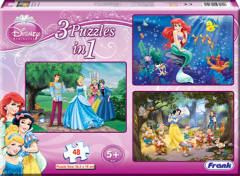 Princess Puzzles - 48 Pieces 3 in 1 Jigsaw Puzzles | NEDIS11310