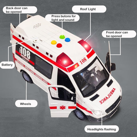 FRI AMBULANCE WITH LIGHT MUSIC BIG | LMI-8059-1