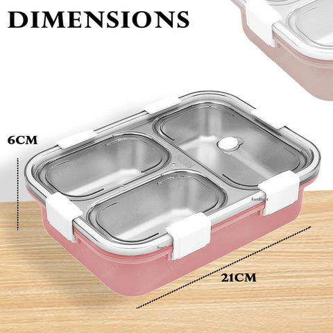 Stainless Steel Lunch Box |  Lunch Box with Spoon & Fork | GBR-761