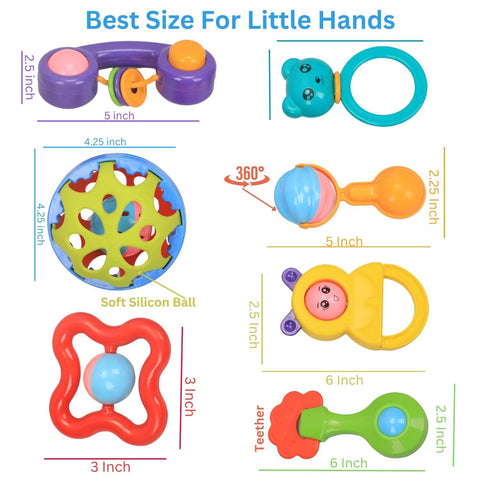 Baby Rattles 7PCS Combo 2 Ball | INA014I2