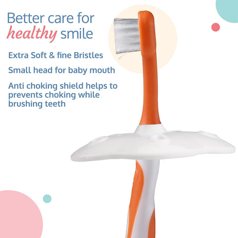 Baby Training Manual Toothbrush Set with Anti Choking Shield | 18893